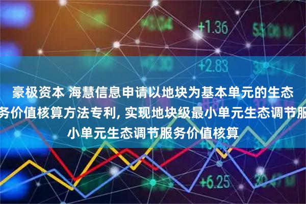 豪极资本 海慧信息申请以地块为基本单元的生态系统调节服务价值核算方法专利, 实现地块级最小单元生态调节服务价值核算